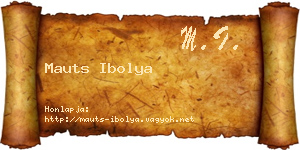 Mauts Ibolya névjegykártya